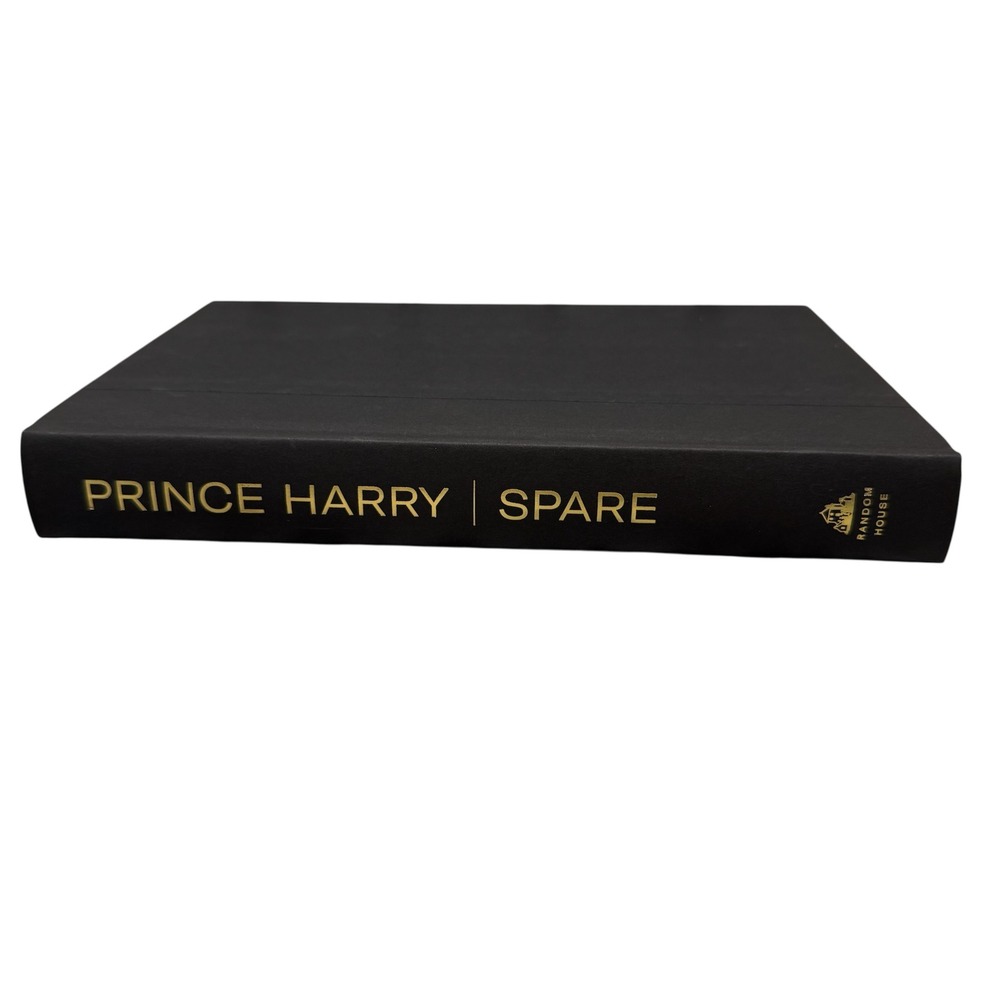 Prince Harry Spare Hardcover Memoir Random House‎ Duke of Sussex Black Gold 2023